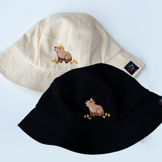 Capybara Embroidered Bucket Hat